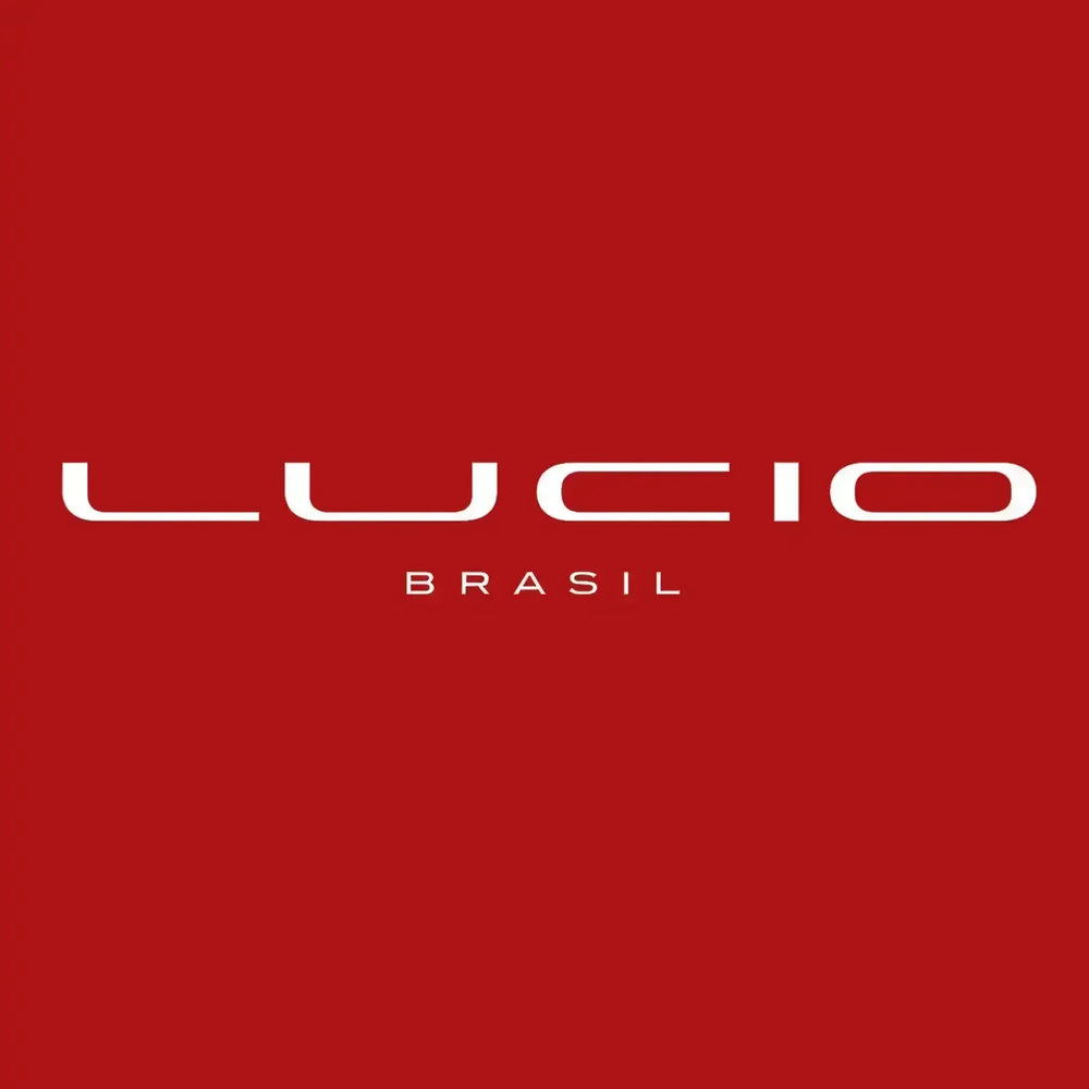 Lucio Logo Men's Hoodie – red close-up detail shot of the Lucio Players Couture logo design