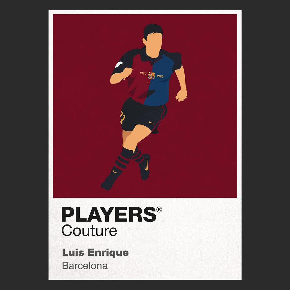 Luis Enrique Barcelona Icon Frame Men's Hoodie — Black Artwork
