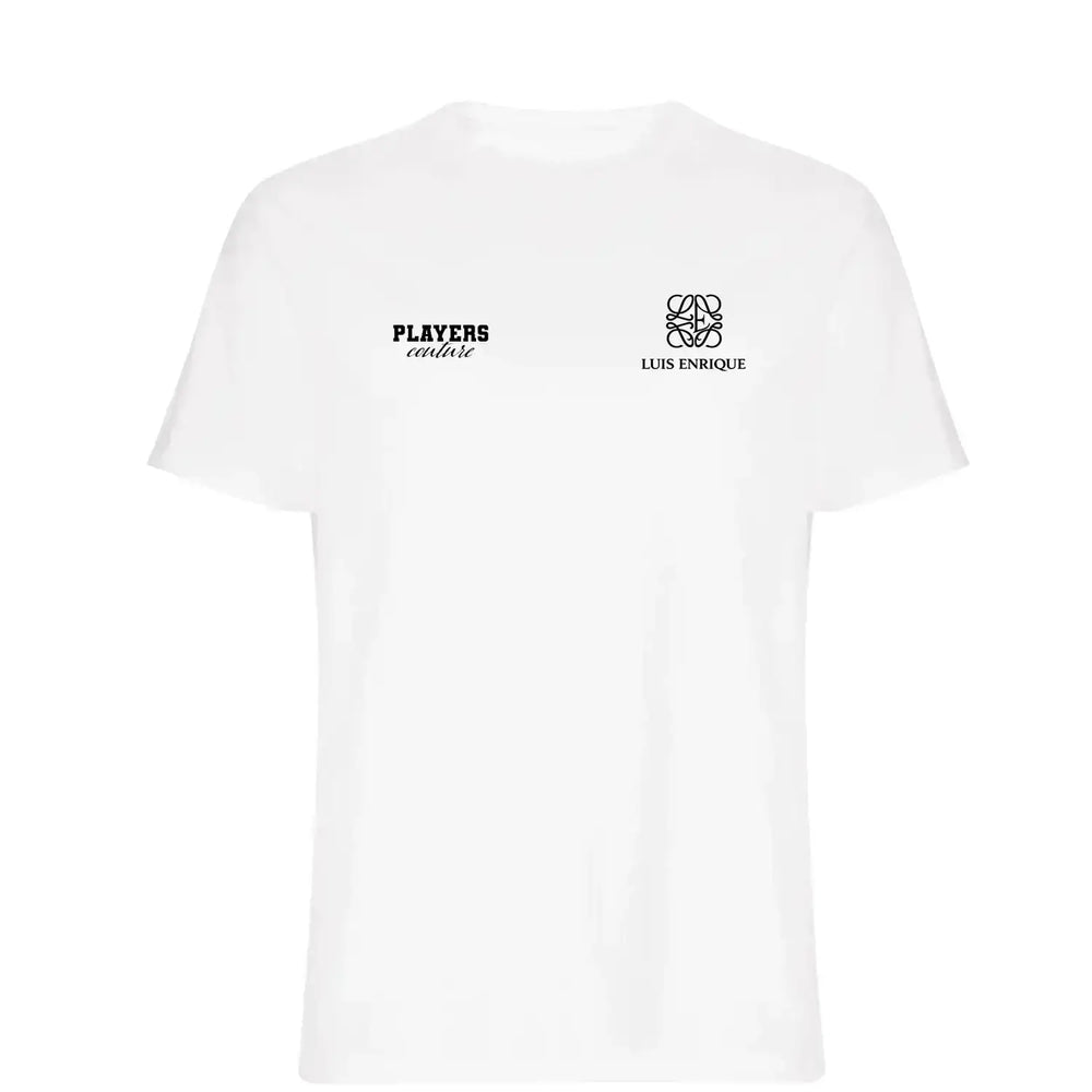 Luis Enrique Logo Players Couture Mens T-Shirt - White / S | Barcelona, Fashion Collection, Football, Men's, PSG, Real Madrid, T-Shirts, Volume 1