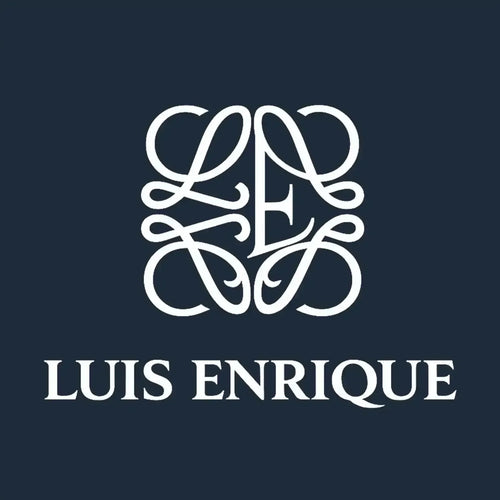 Luis Enrique Logo Men's T-Shirt – navy close-up detail shot of the Luis Enrique Players Couture logo design