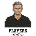 Luis Enrique Badge Men's Hoodie – white close-up detail shot of the Luis Enrique Players Couture logo design