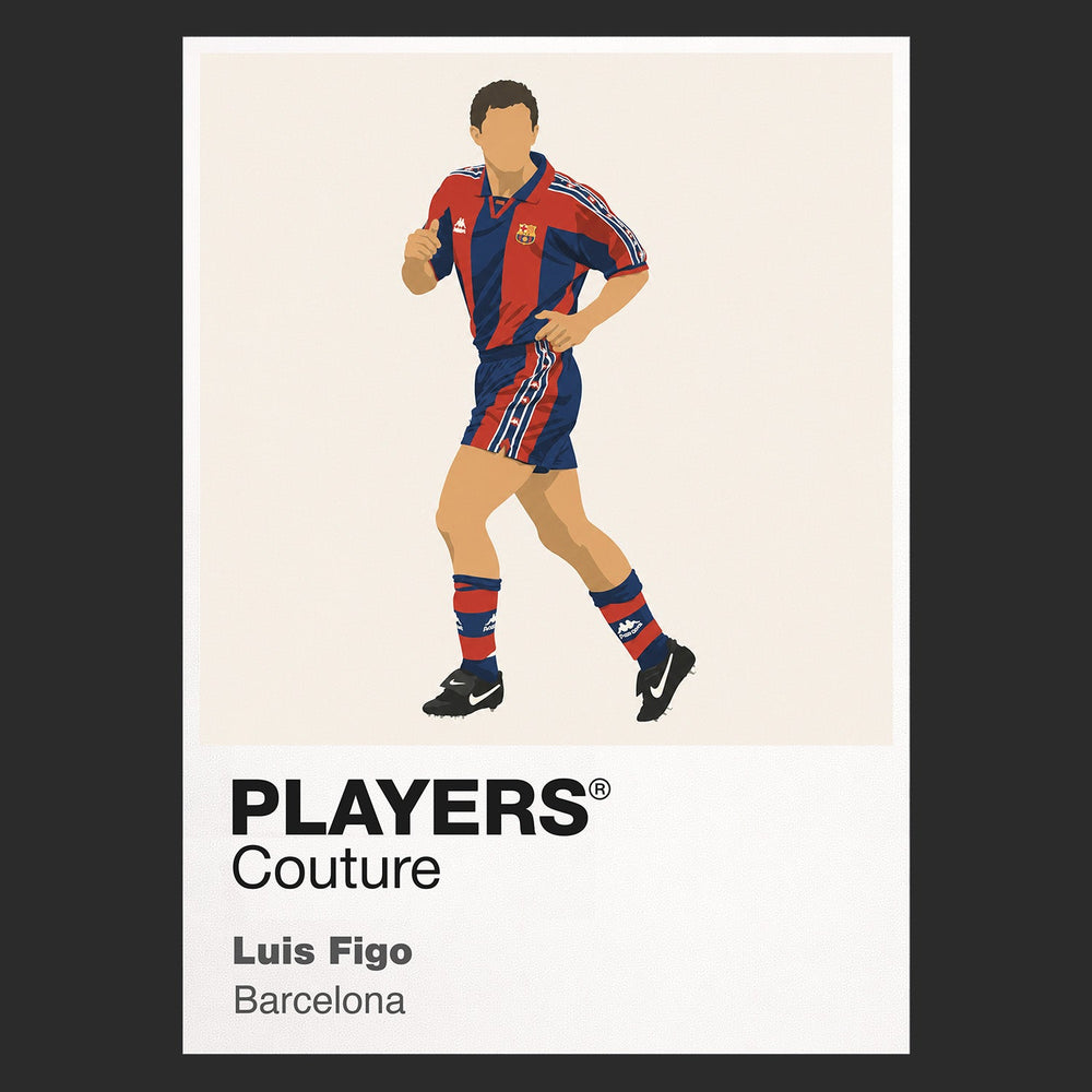 Luís Figo Barcelona black Icon Frame artwork detail