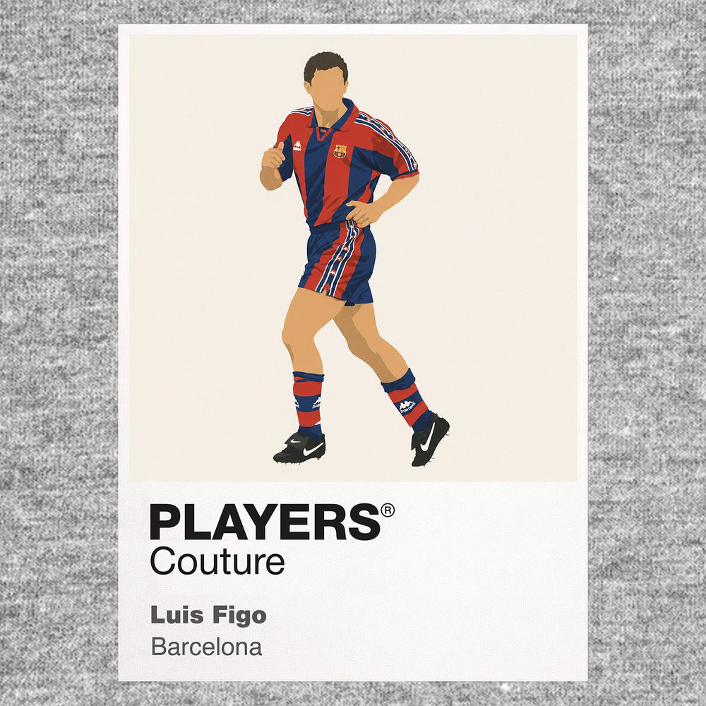 Luís Figo Barcelona grey Icon Frame artwork detail