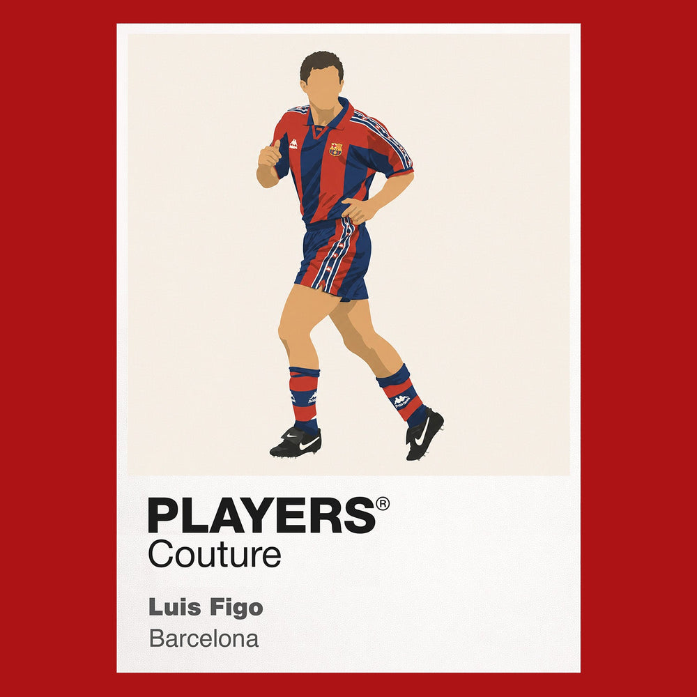 Luís Figo Barcelona red Icon Frame artwork detail