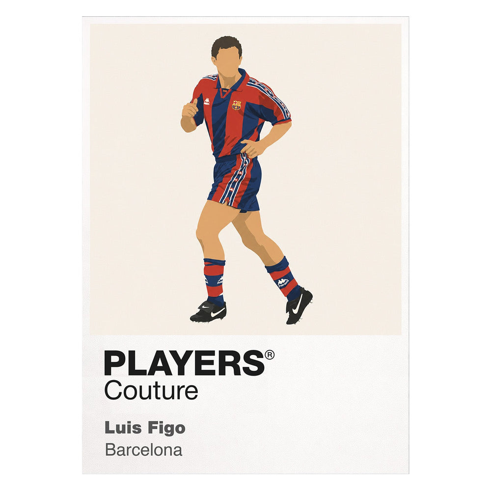 Luís Figo Barcelona white Icon Frame artwork detail