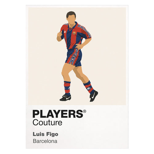 Luís Figo Barcelona white Icon Frame artwork detail