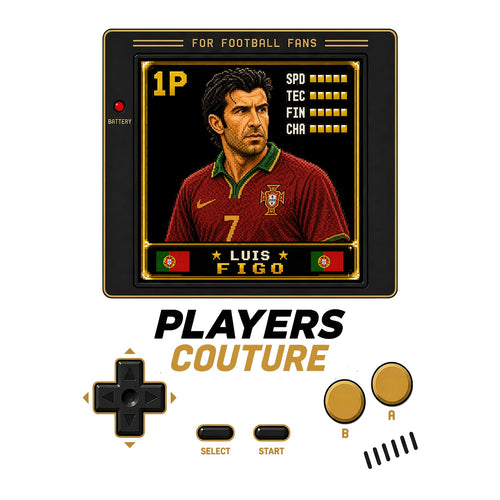 Luis Figo 1P 8-Bit t-shirt retro gaming design by Players Couture