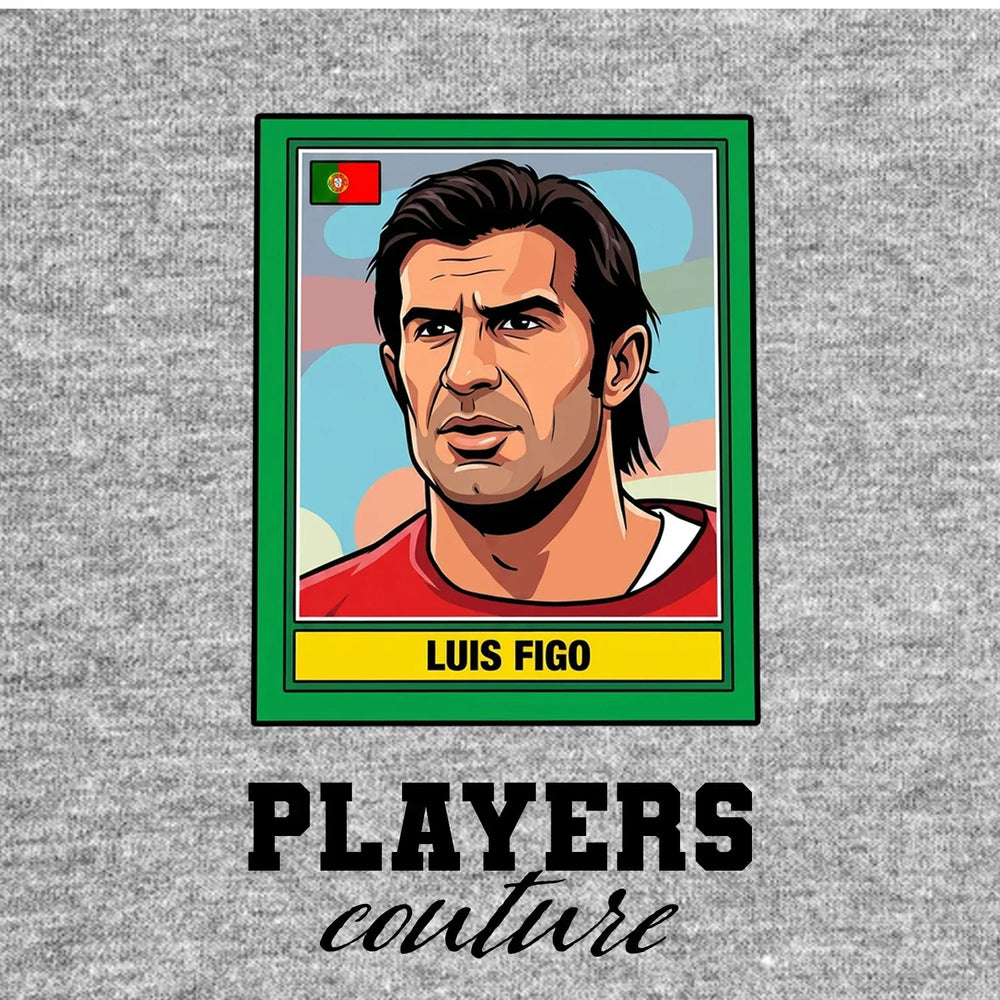 Luis Figo World Cup Sticker Men's Hoodie – luis figo grey Players Couture design