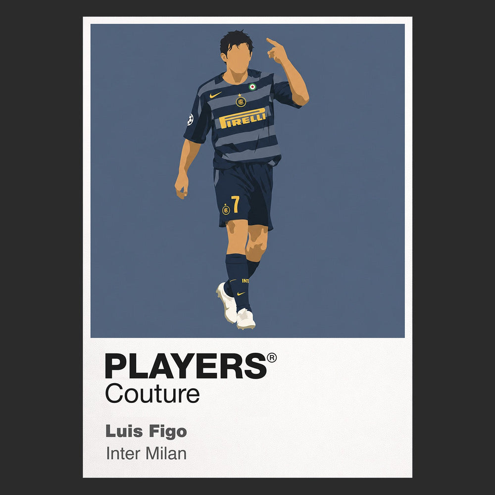 Luís Figo Inter Milan black Icon Frame artwork detail