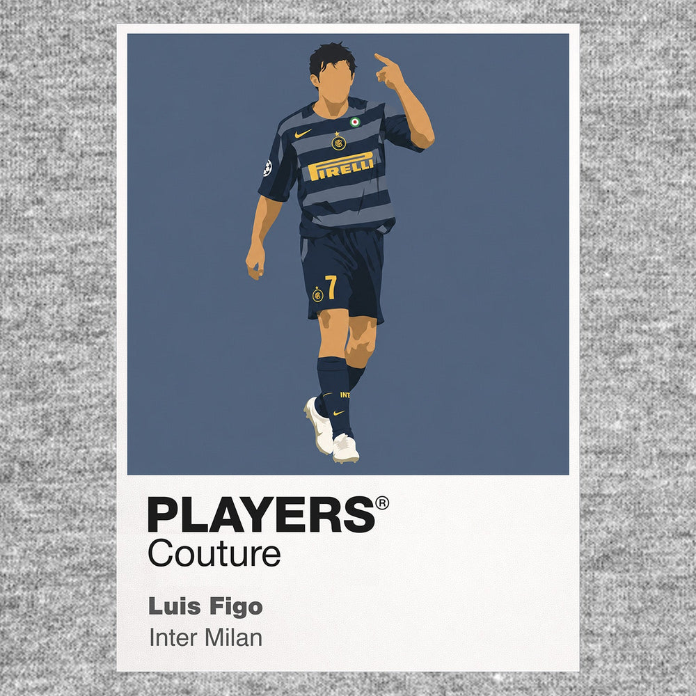 Luís Figo Inter Milan grey Icon Frame artwork detail