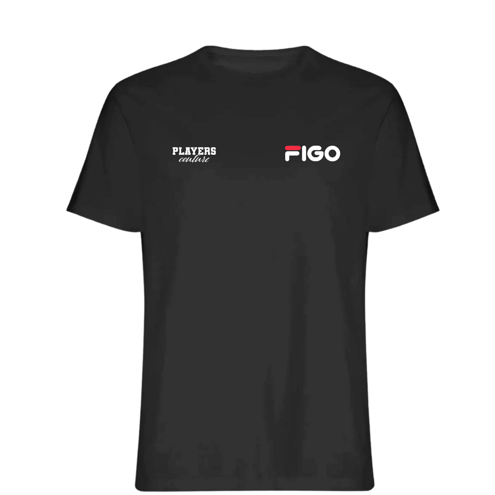 Luis Figo Logo Players Couture Mens T-Shirt Black