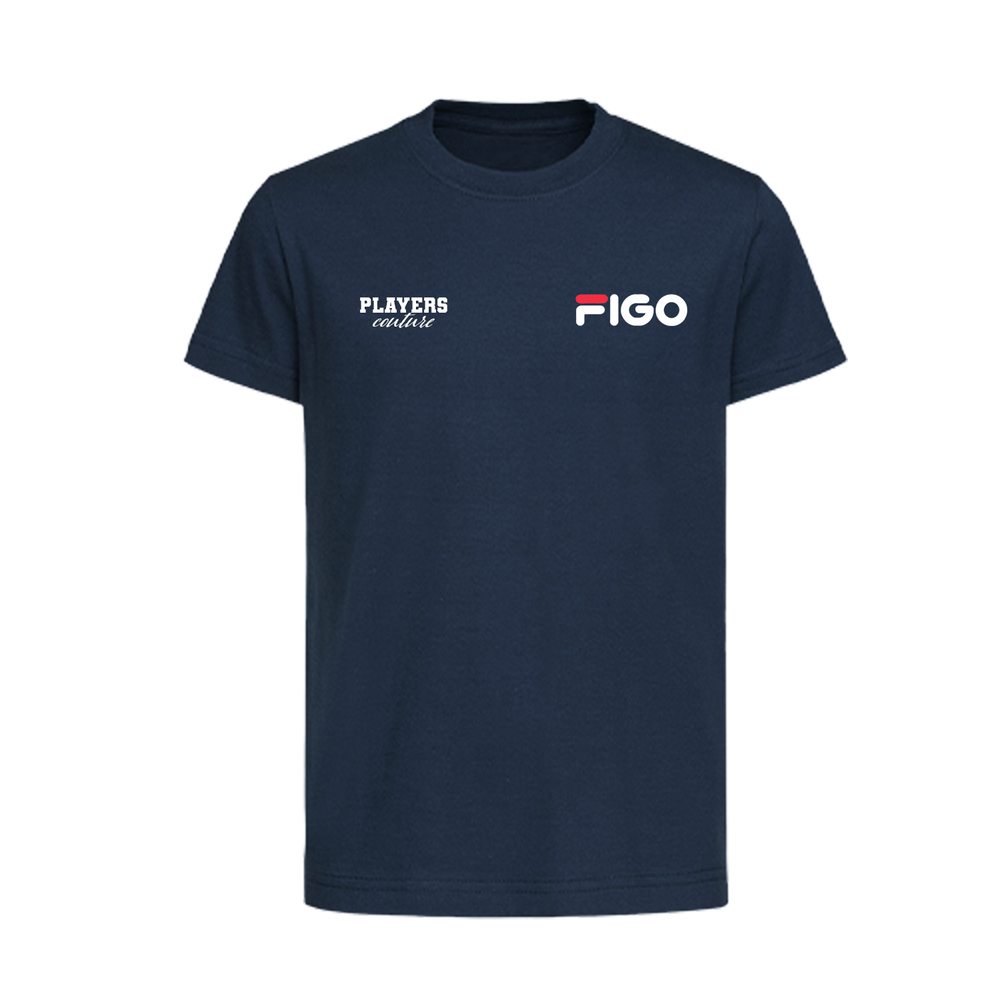 Luis Figo Logo Players Couture Kids T-Shirt Navy