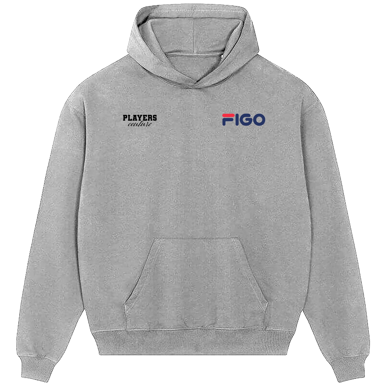 Luis Figo Logo Players Couture Men's Casual Hoodie Gray