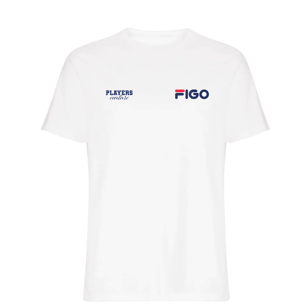 Luis Figo Logo Players Couture Mens T-Shirt White