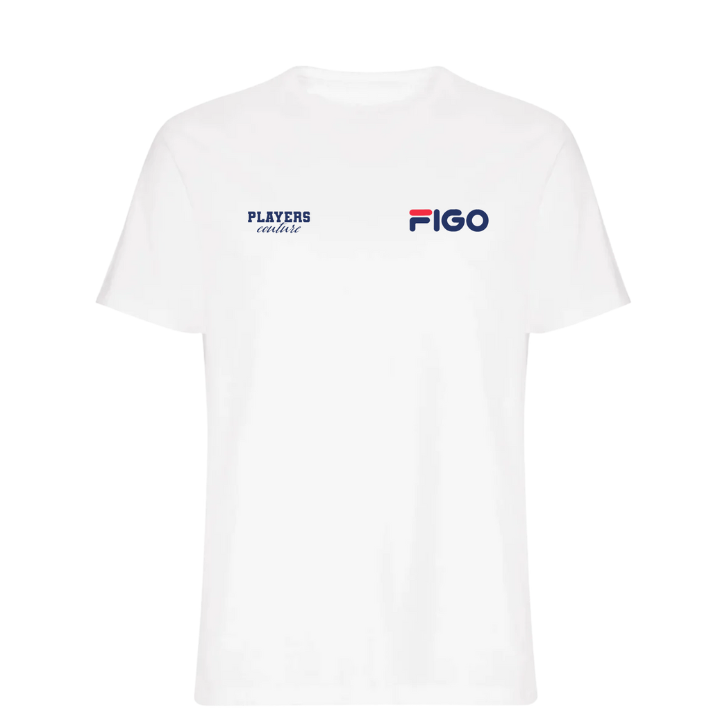 Luis Figo Logo Players Couture Mens T-Shirt White