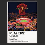 Luis Figo Portugal number 7 Icons in Lights Frame artwork in black