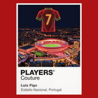 Luis Figo Portugal number 7 Icons in Lights Frame artwork in red