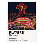 Luis Figo Portugal number 7 Icons in Lights Frame artwork in white