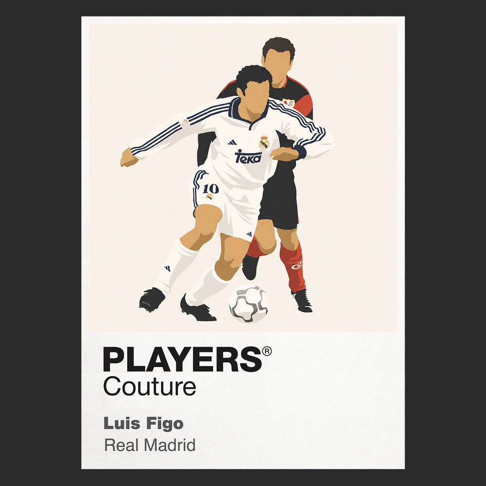 Luís Figo Real Madrid black Icon Frame artwork detail