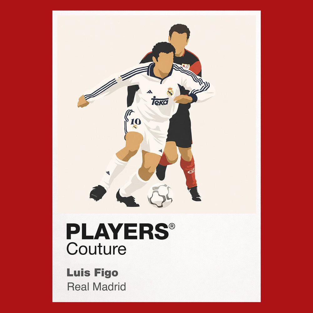 Luís Figo Real Madrid red Icon Frame artwork detail