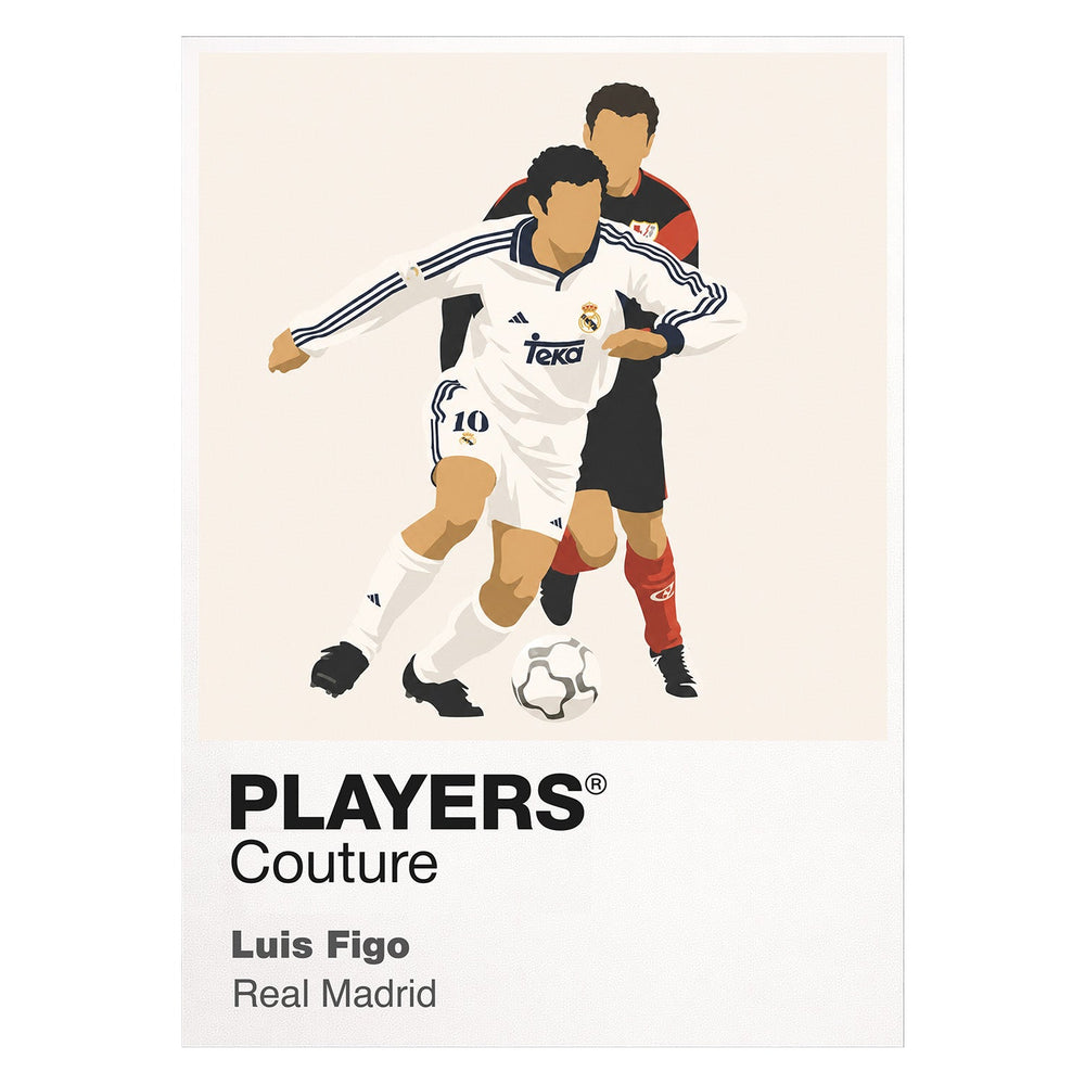 Luís Figo Real Madrid white Icon Frame artwork detail
