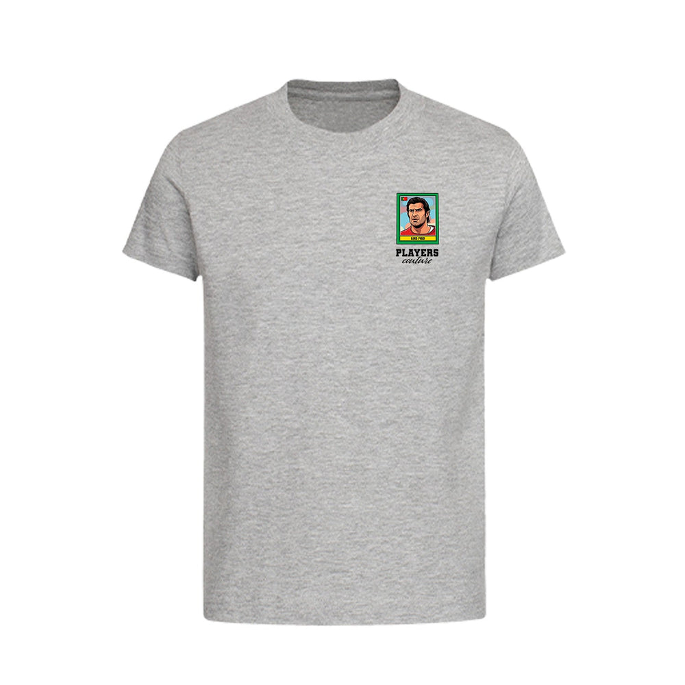 Luis Figo World Cup Sticker Kids T-Shirt – luis figo sticker kids grey tshirt Players Couture design