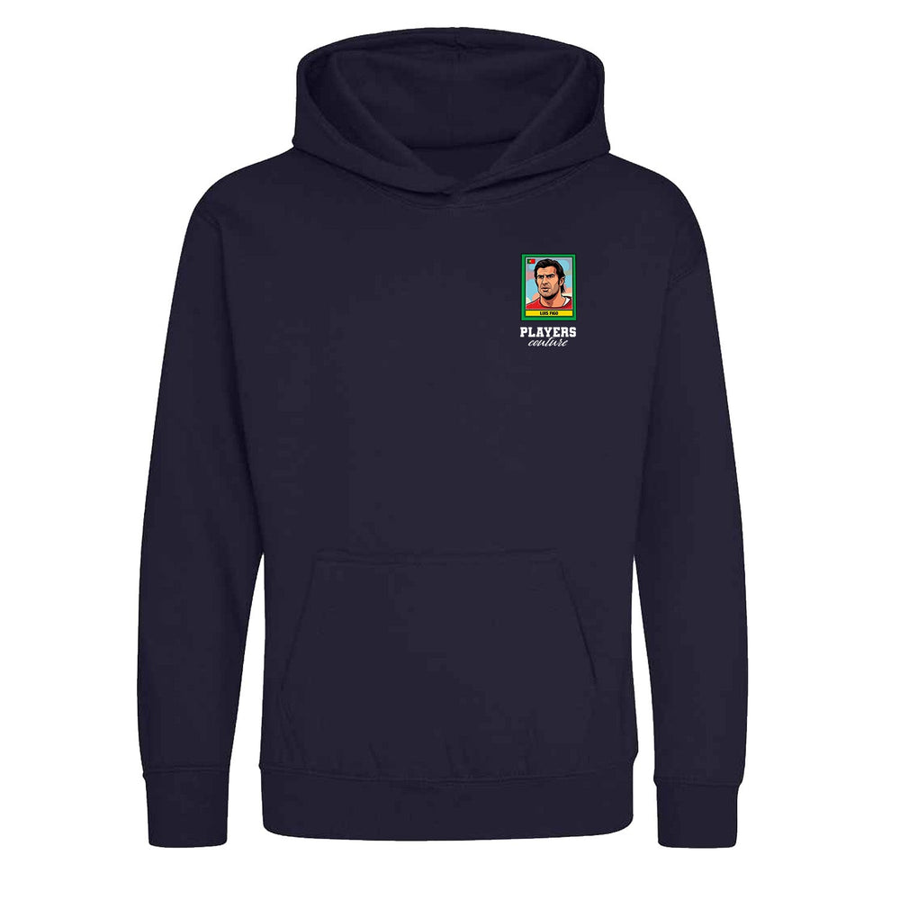 Luis Figo World Cup Sticker Kids Hoodie – luis figo sticker kids navy hoodie Players Couture design