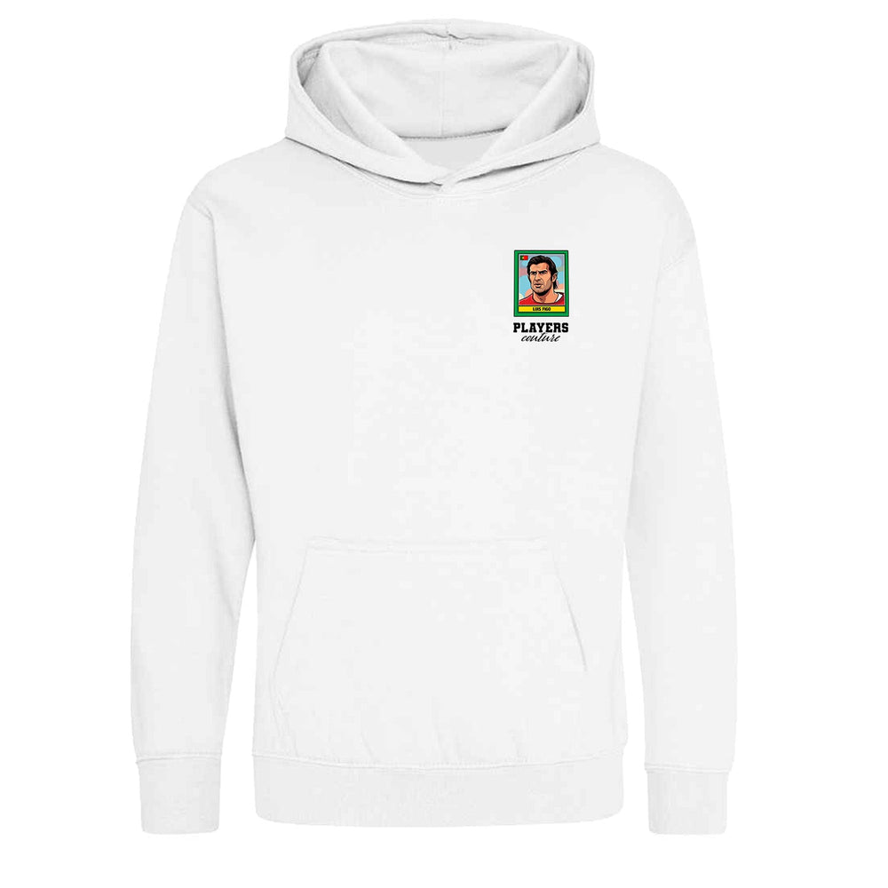 Luis Figo World Cup Sticker Kids Hoodie – luis figo sticker kids white hoodie Players Couture design