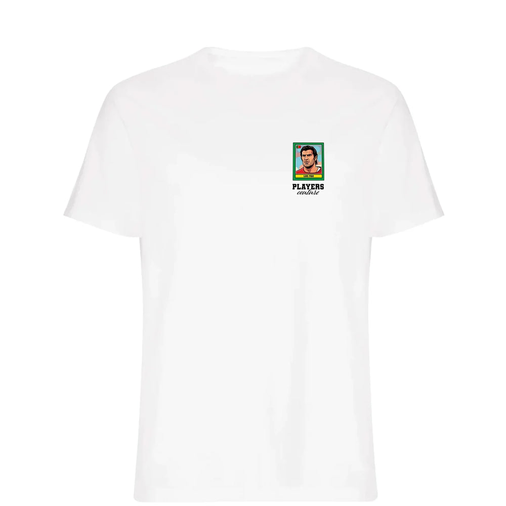 Luis Figo World Cup t-shirt – white men's t-shirt featuring the Luis Figo World Cup Players Couture logo
