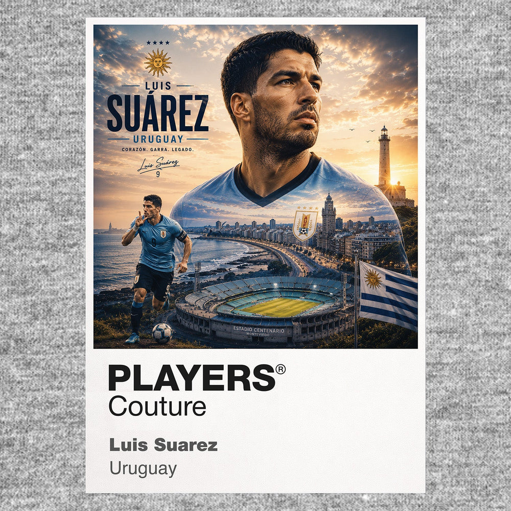 Luis Suarez Uruguay Atlas Frame artwork by Players Couture