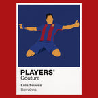 Luis Suarez Barcelona Icon Frame Kids T-Shirt — Red Artwork