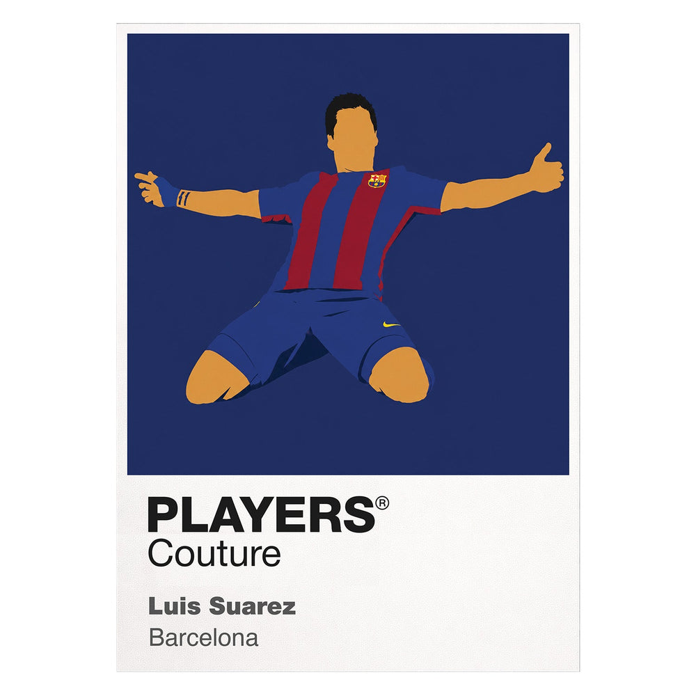 Luis Suarez Barcelona Icon Frame Kids T-Shirt — White Artwork