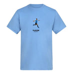 Luis Suarez Icon t-shirt – blue men's t-shirt with white Luis Suarez Icon letters and Players Couture logo on the chest