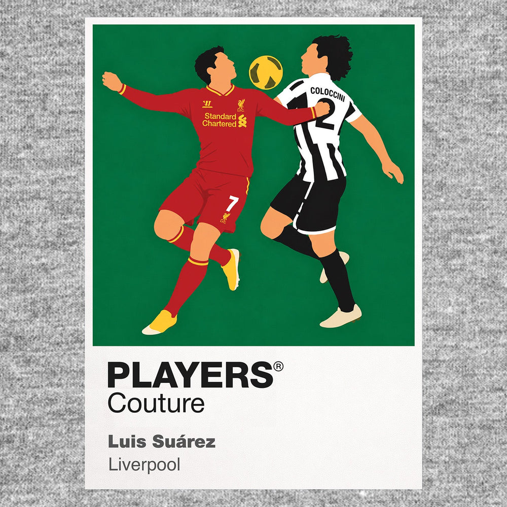 Luis Suárez Liverpool Icon Frame artwork in grey