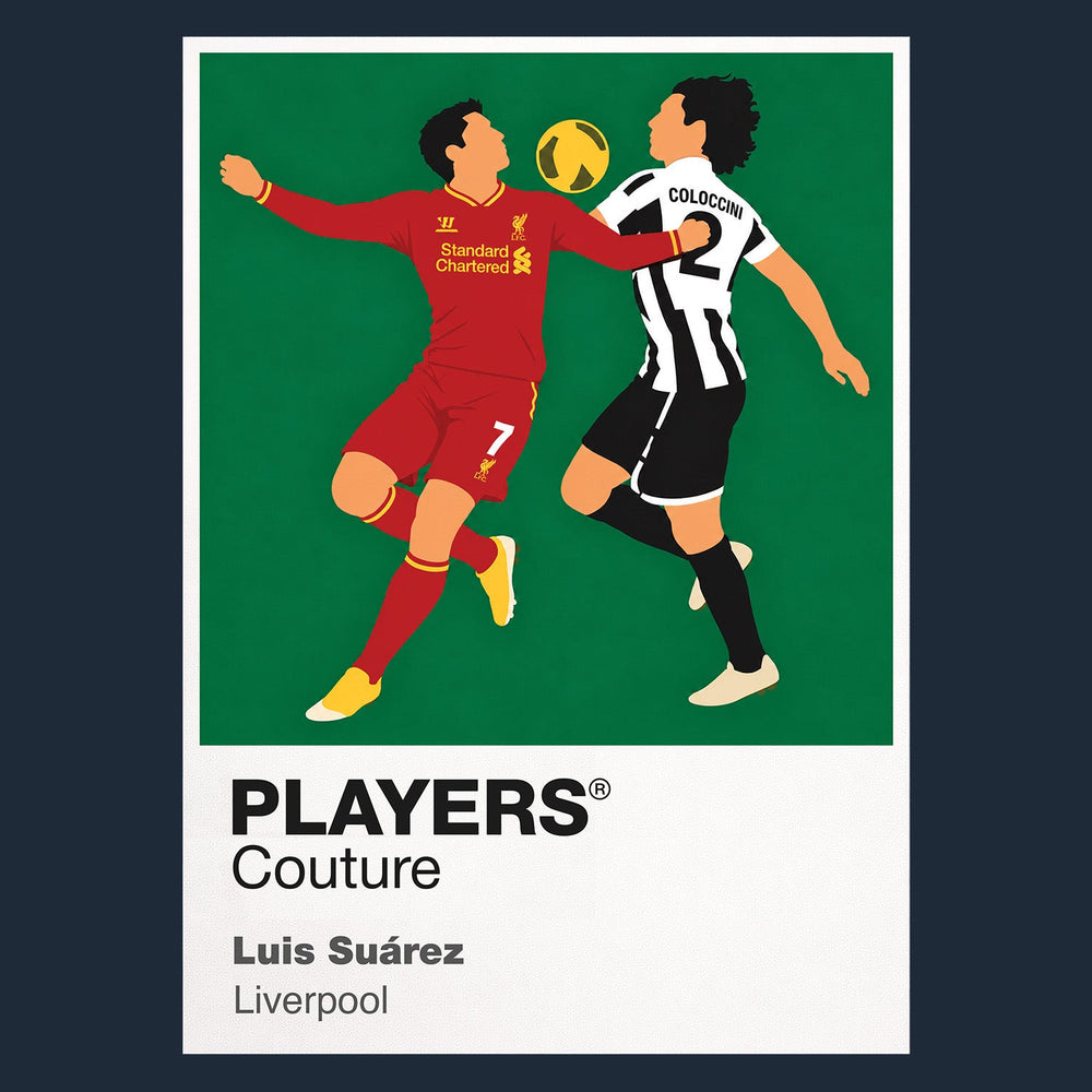 Luis Suárez Liverpool Icon Frame artwork in navy