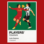Luis Suárez Liverpool Icon Frame artwork in red
