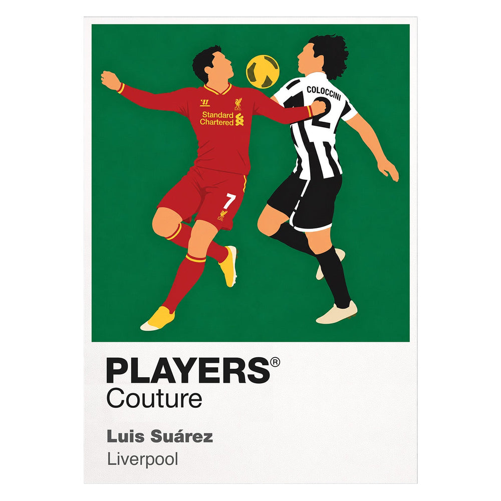 Luis Suárez Liverpool Icon Frame artwork in white