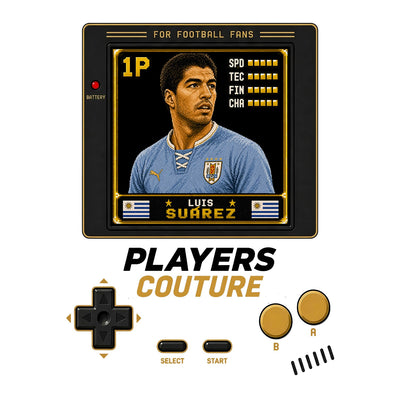 Luis Suarez 1P 8-Bit t-shirt retro gaming design by Players Couture