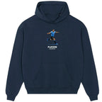 Luis Suarez hoodie – navy men's hoodie with white Luis Suarez letters and Players Couture logo on the chest