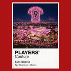 Luis Suárez Inter Miami pink number 9 Icons in Lights Frame artwork in red