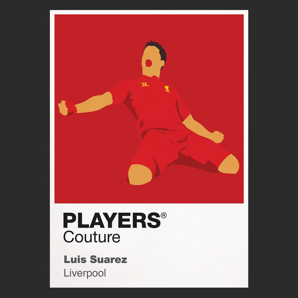 Luis Suarez Liverpool Icon Frame — Pantone-style player illustration art card