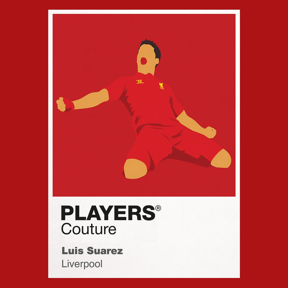Luis Suarez Liverpool Icon Frame — Pantone-style player illustration art card