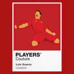 Luis Suarez Liverpool Icon Frame — Pantone-style player illustration art card