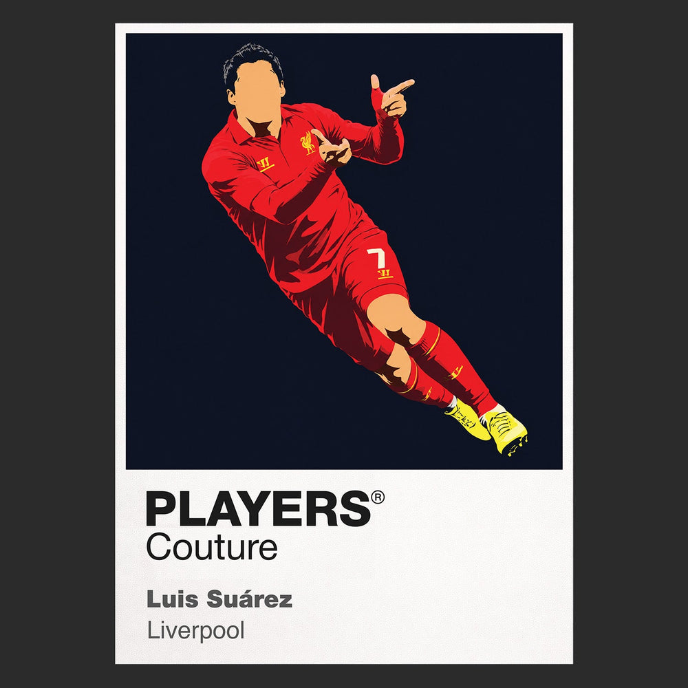 Luis Suárez Liverpool Icon Frame artwork in black