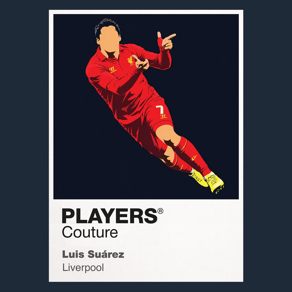 Luis Suárez Liverpool Icon Frame artwork in navy
