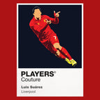 Luis Suárez Liverpool Icon Frame artwork in red