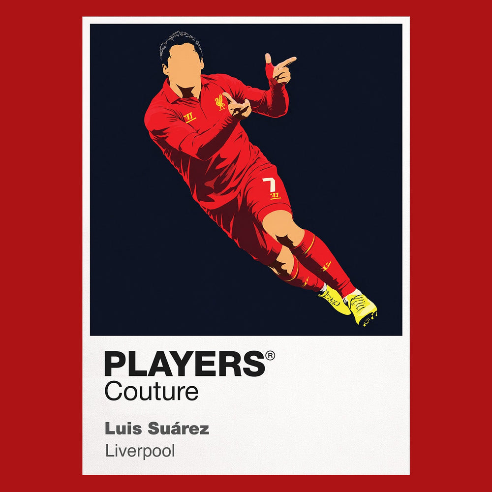 Luis Suárez Liverpool Icon Frame artwork in red
