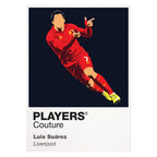 Luis Suárez Liverpool Icon Frame artwork in white