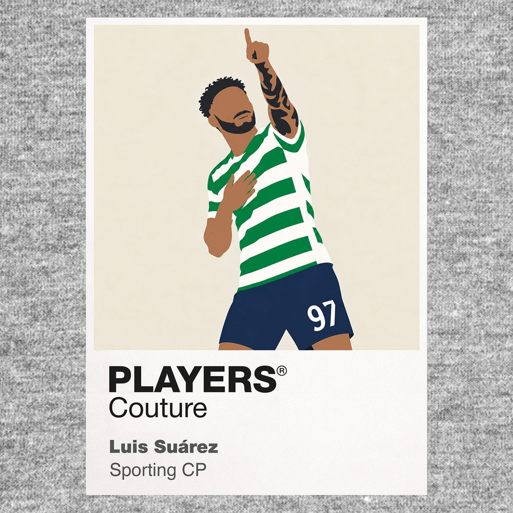 Luis Suárez Icon Frame artwork in grey