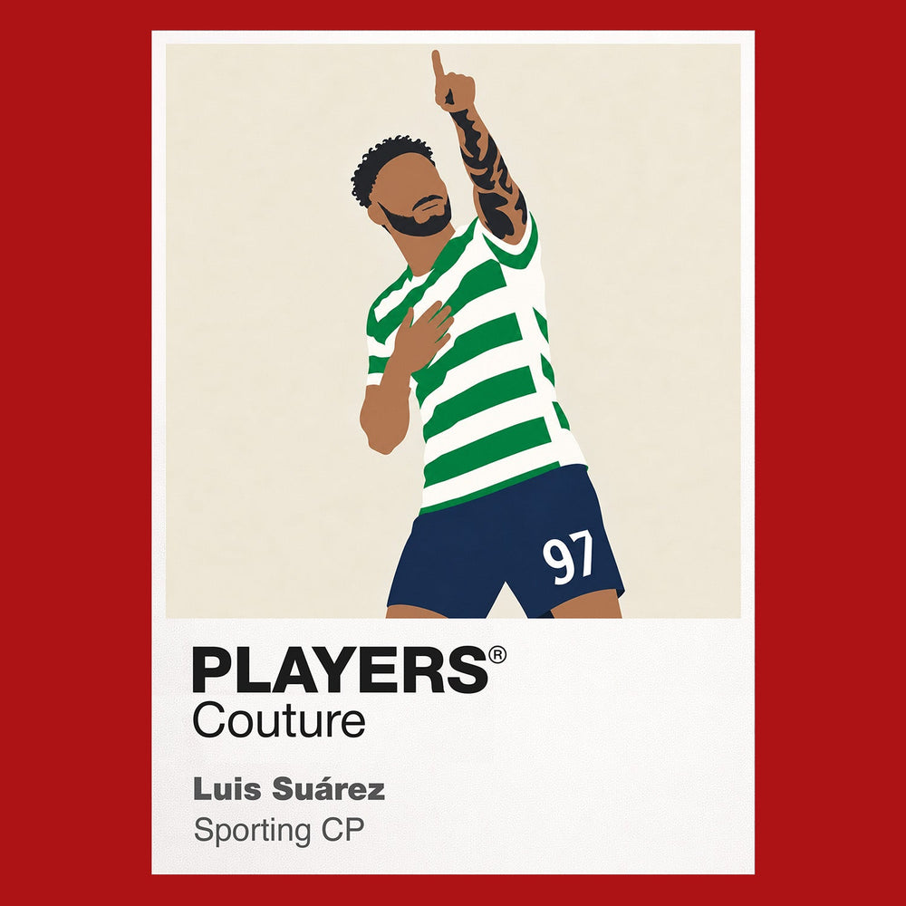 Luis Suárez Icon Frame artwork in red